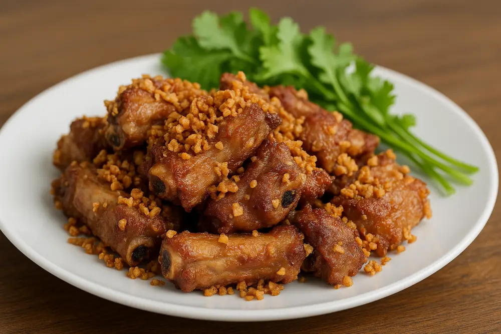 Fried Spareribs with Garlic and Pepper